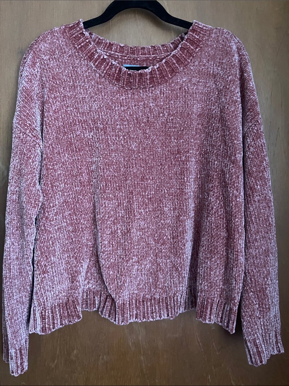 aerie Chenille Crewneck Sweater in Dusty Rose